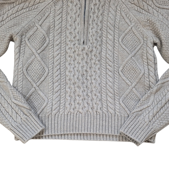 Aritzia Heritage Knit Merino Wool 1/4 Zip Sweater Casual Size Med - Picture 7 of 10